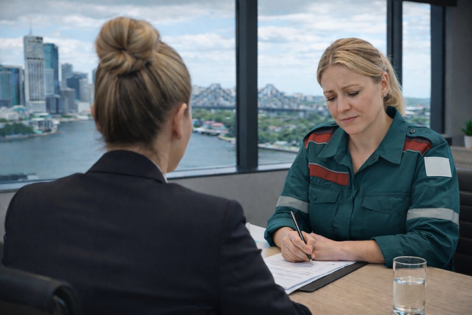 Lawyer explaining WorkCover options to a client